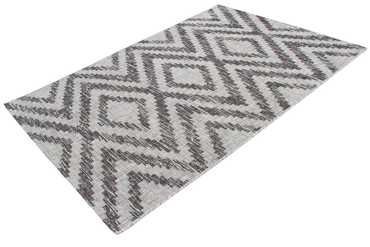 Tapis d'extrieur  motif gomtrique gris 200 x 280 cm LUDI