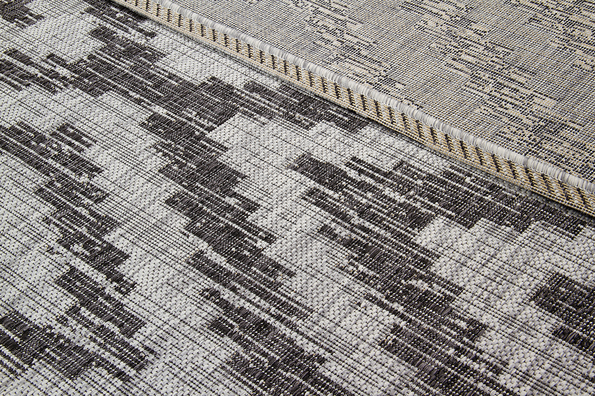 Tapis d'extrieur  motif gomtrique gris 200 x 280 cm LUDI