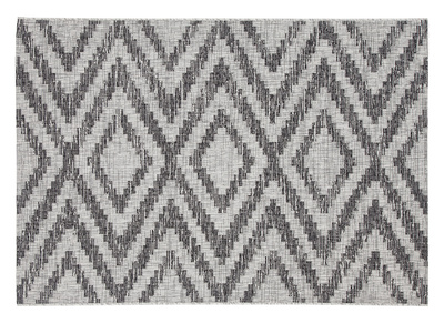 Tapis d'ext&eacute;rieur &agrave; motif g&eacute;om&eacute;trique gris 200 x 280 cm LUDI