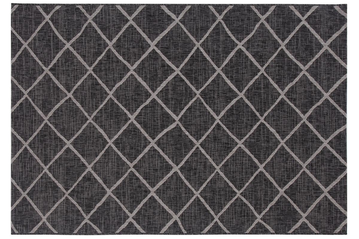 Tapis d'extrieur avec motif losanges noir et beige 160 x 230 cm HOREA