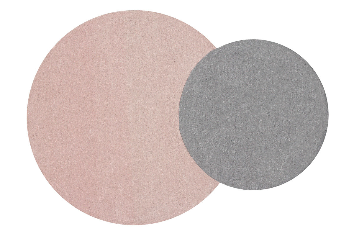 Tapis double gris et rose 140x200cm ECLIPSE