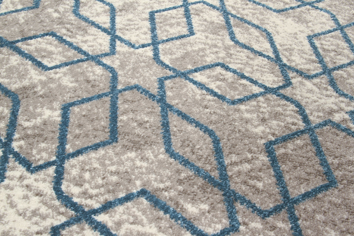 Tapis cru  motifs bleu 160 x 230 cm SOHO