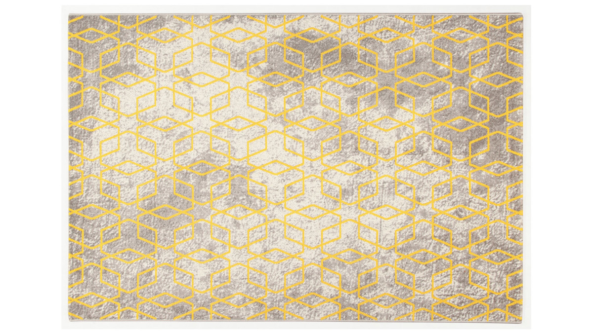 Tapis cru  motifs jaune 160 x 230 cm SOHO