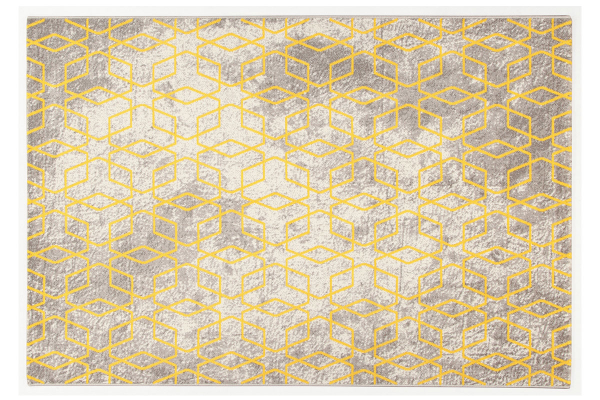 Tapis cru  motifs jaune 160 x 230 cm SOHO