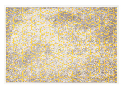 Tapis &eacute;cru &agrave; motifs jaune 160 x 230 cm SOHO
