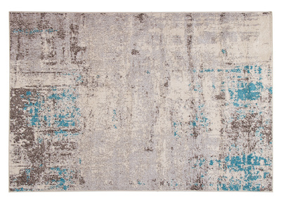 Tapis &eacute;cru et bleu 200 x 290 cm CAPS