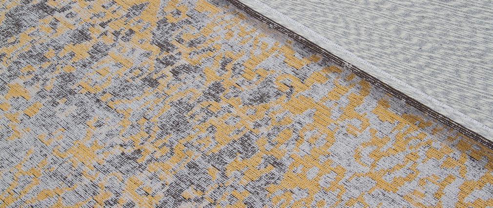 Tapis effet us� jaune or et brun avec motif tiss� 160 x 230cm - ASTRA