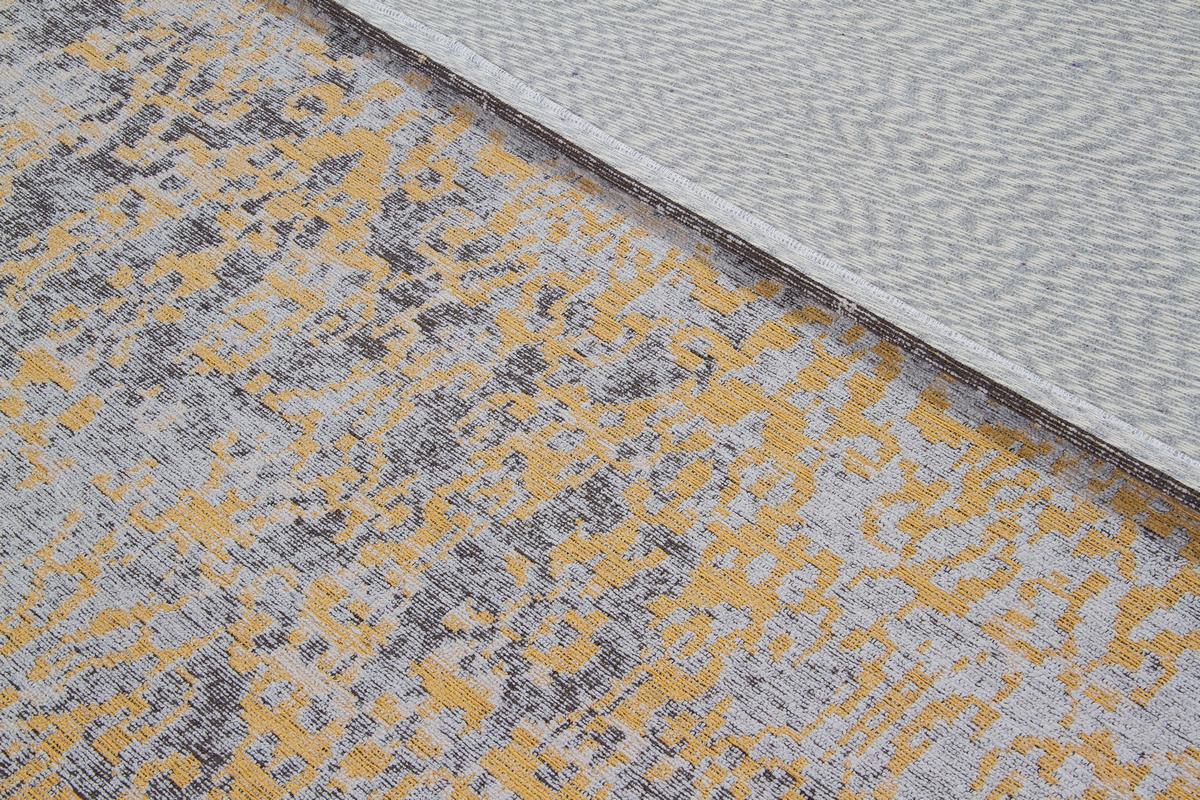 Tapis effet us� jaune or et brun avec motif tiss� 160 x 230cm - ASTRA