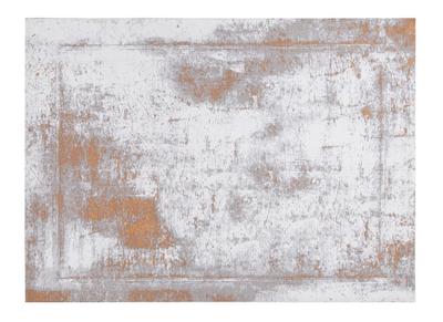 Tapis effet us&eacute; jaune or et ivoire avec motif tiss&eacute; 160 x 230 cm - ASTRA