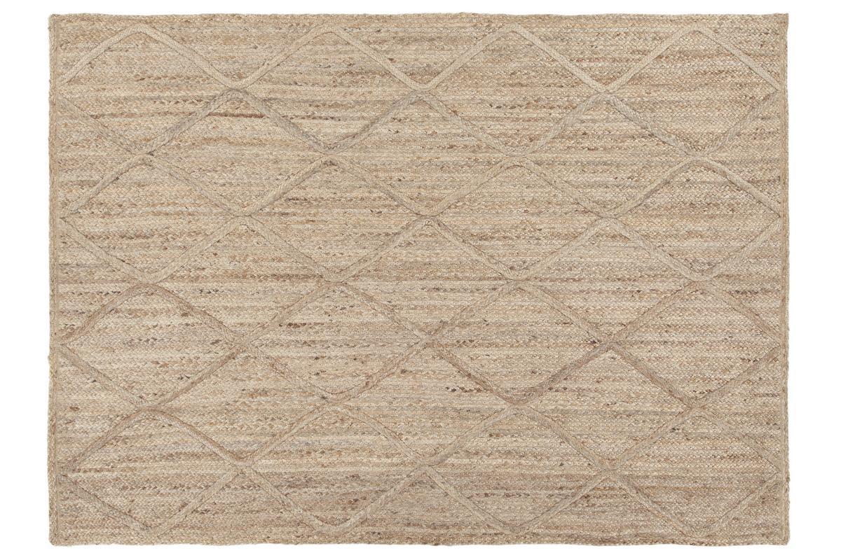 Tapis en jute tiss main avec motifs losanges 160 x 230 cm RAFI
