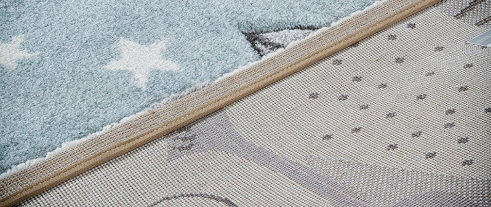 Tapis enfant motif ours gris et bleu 100 x 150 cm TITI