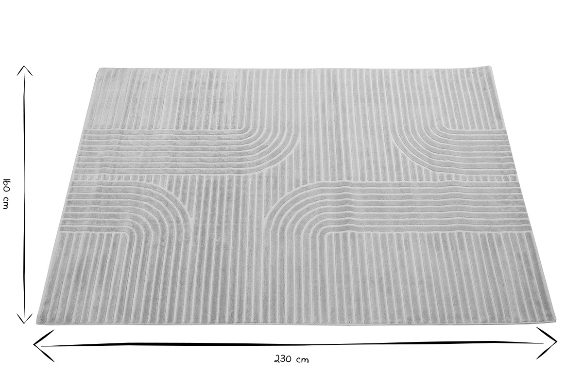 Tapis graphique rectangulaire beige 160 x 230 cm MAGNUS