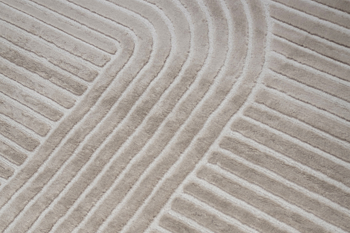 Tapis graphique rectangulaire beige 160 x 230 cm MAGNUS