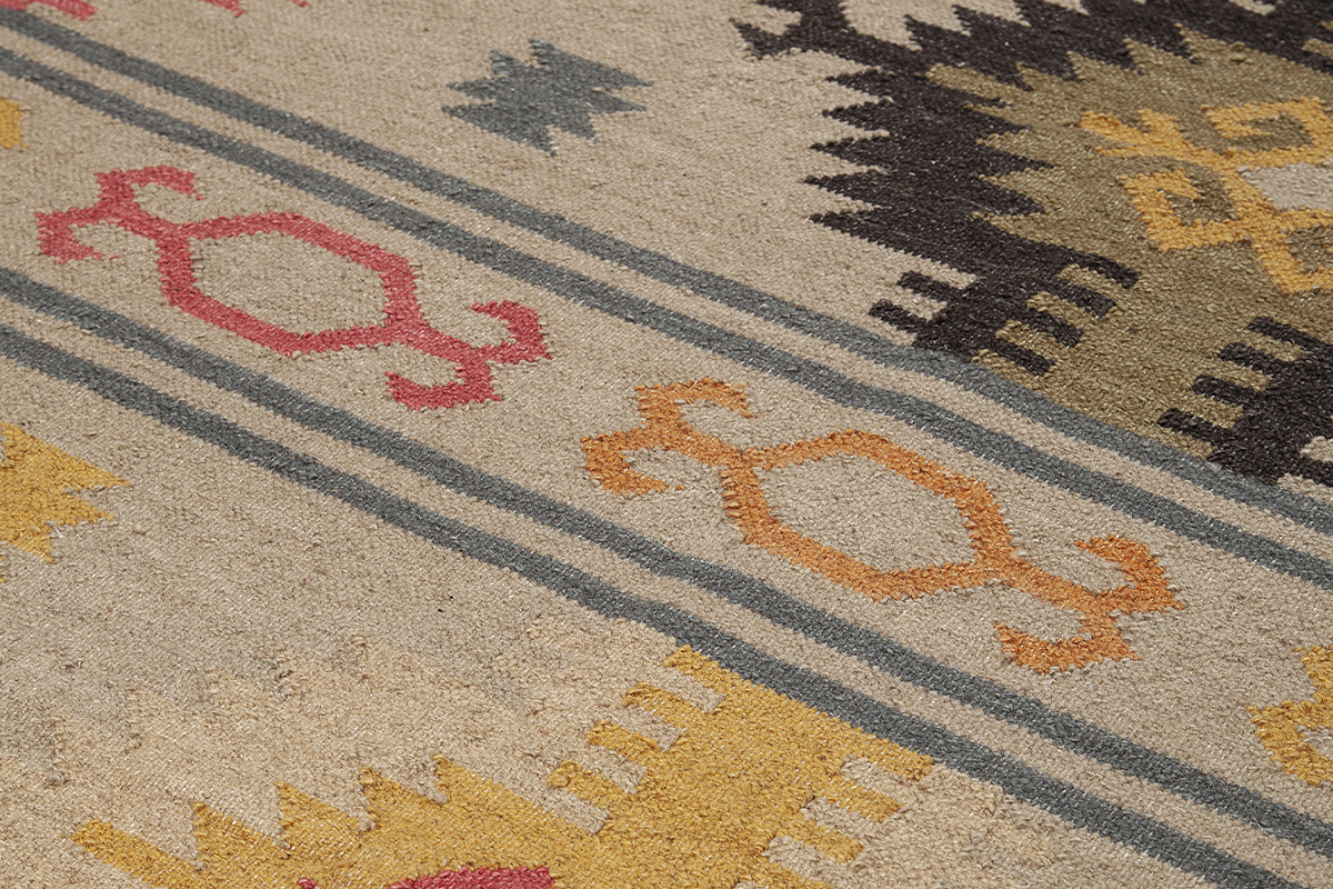 Tapis kilim tiss  la main en laine et coton 160 x 230 cm SAUK