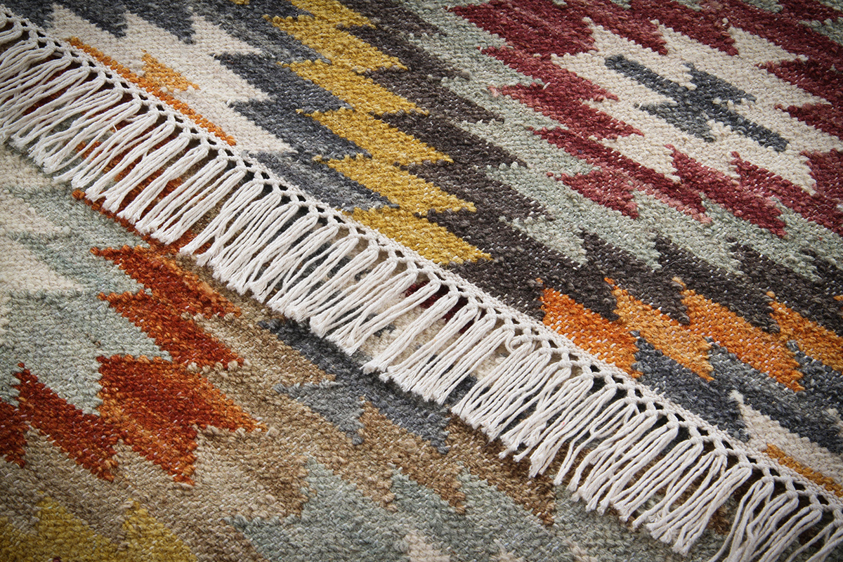 Tapis kilim tiss main en laine et coton 160 x 230 cm CHEYENE