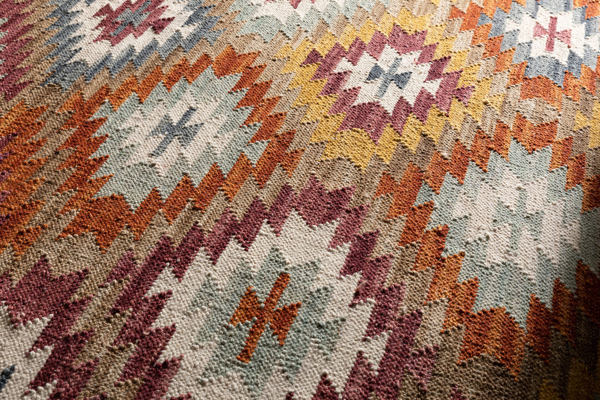 Tapis kilim tiss main en laine et coton 160 x 230 cm CHEYENE