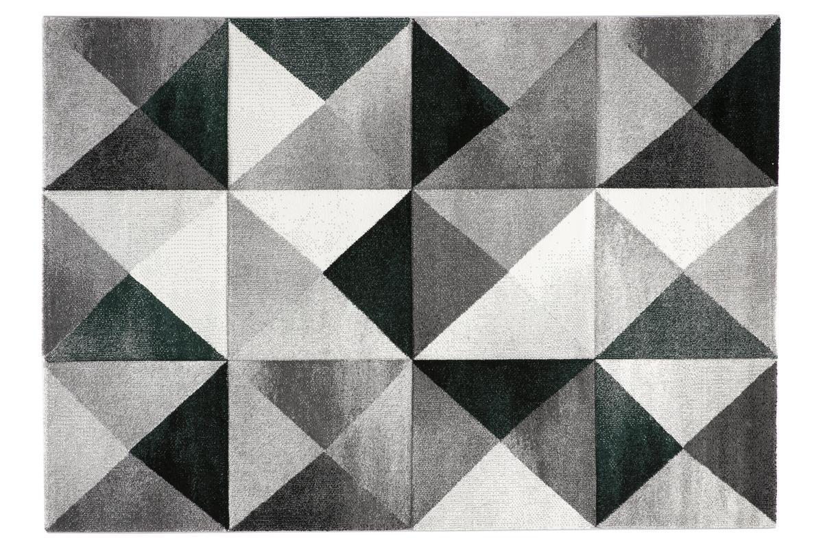 Tapis motifs graphiques vert et gris 160 x 230 cm CHROMA