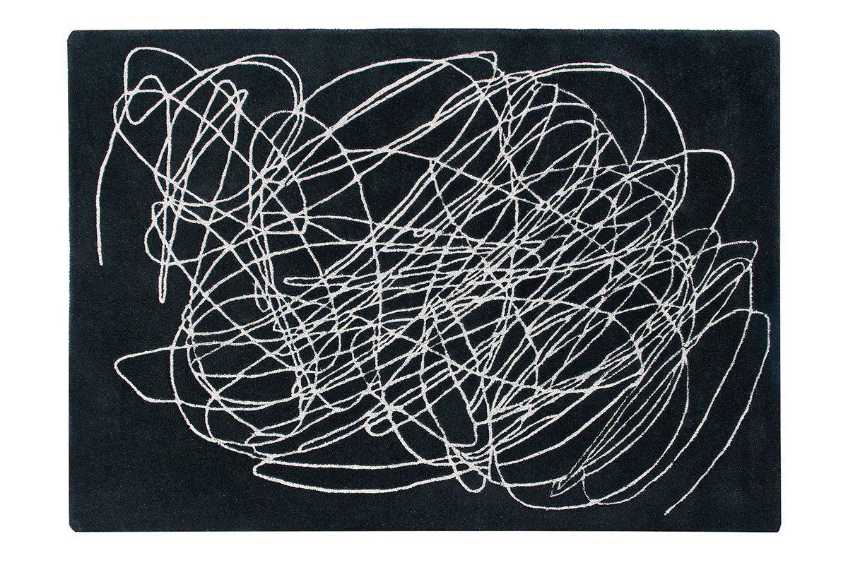 Tapis noir et blanc 170x240cm SCRIB