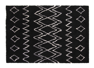 Tapis noir et ivoire polypropyl&egrave;ne 160x230 AZETTA