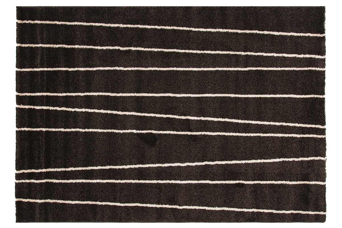 Tapis ray chocolat et beige 160 x 230 cm LINE
