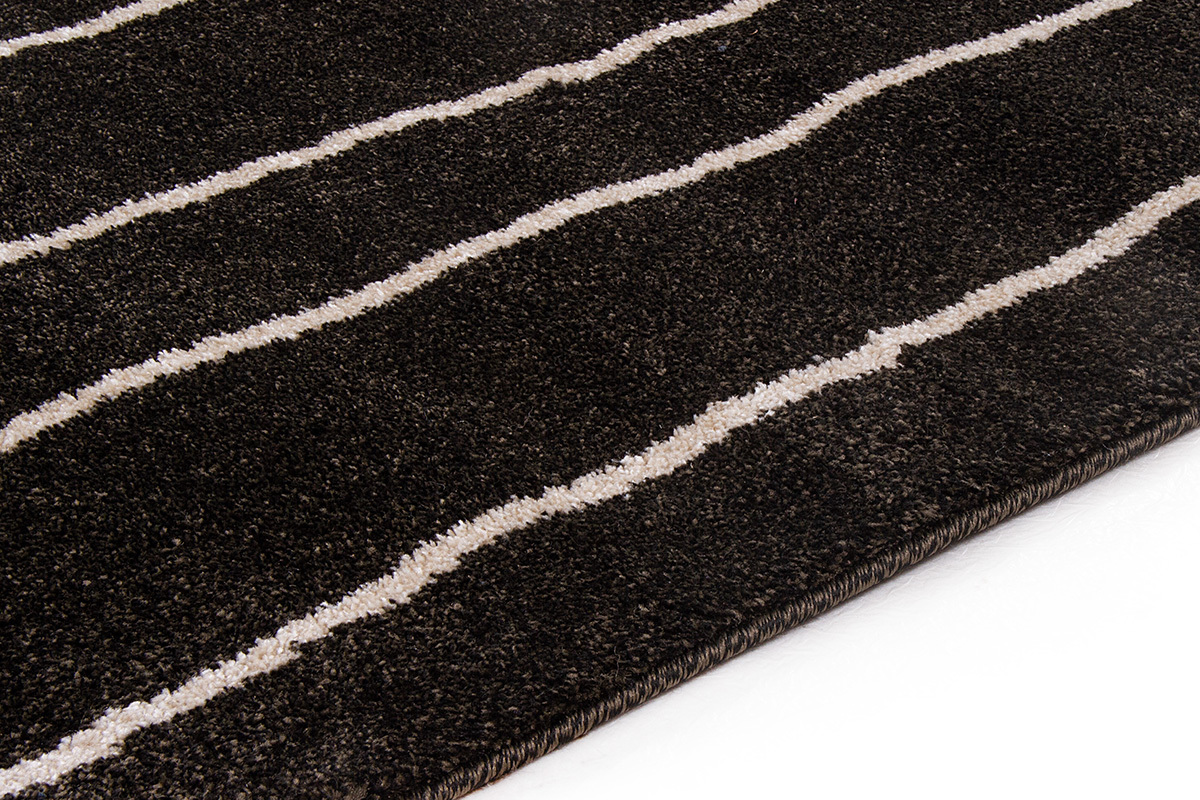 Tapis ray chocolat et beige 160 x 230 cm LINE