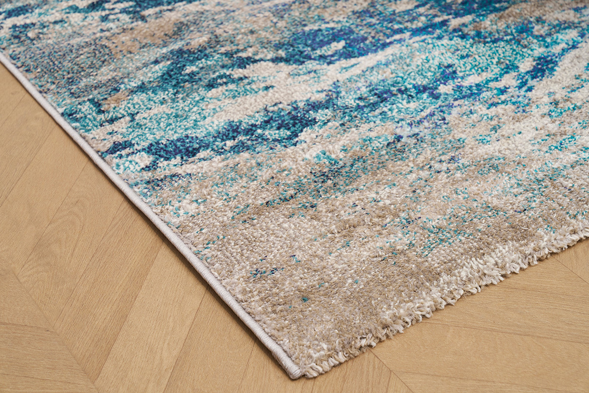 Tapis rectangulaire � motif abstrait bleu 160 x 230 cm CAPS