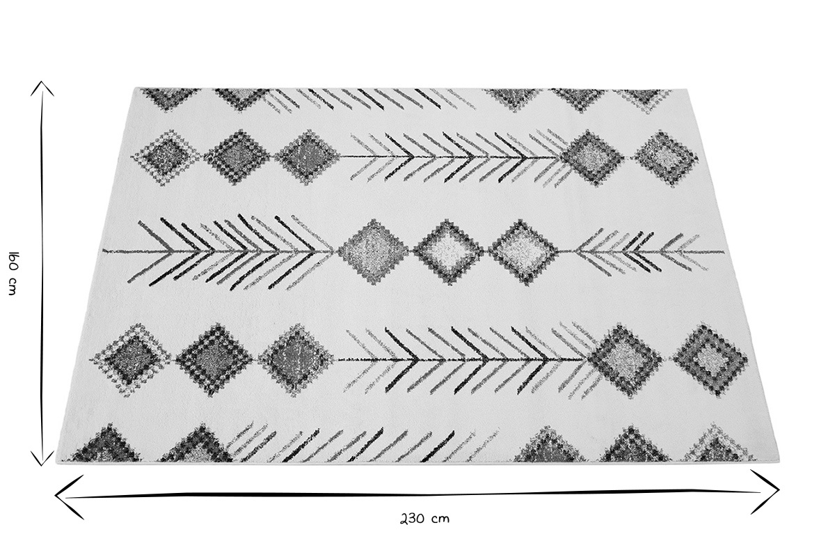 Tapis rectangulaire  motifs berbres multicolores 160 x 230 cm SPELL