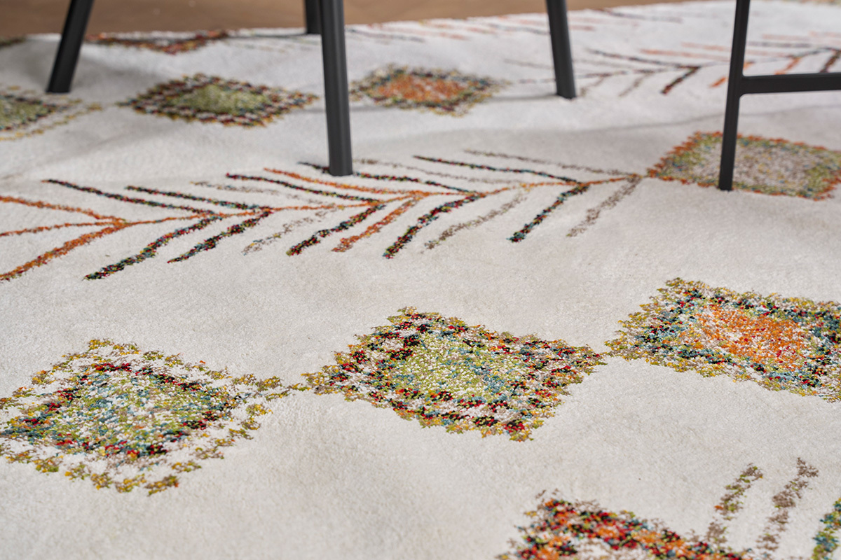 Tapis rectangulaire � motifs berb�res multicolores 160 x 230 cm SPELL