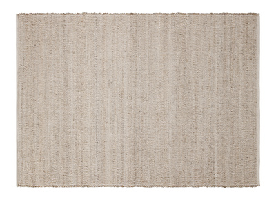 Tapis rectangulaire beige en jute et coton tissé 160 x 230 cm CAMAO