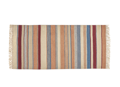 Tapis rectangulaire rayé multicolore en coton 60 x 120 cm SUPLA