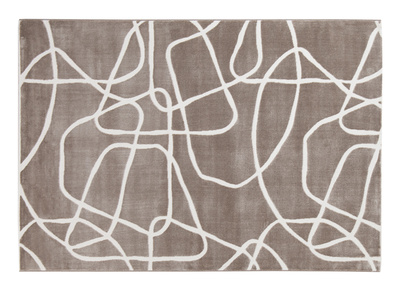 Tapis rectangulaire taupe à motifs line art 160 x 230 cm APOLLINE
