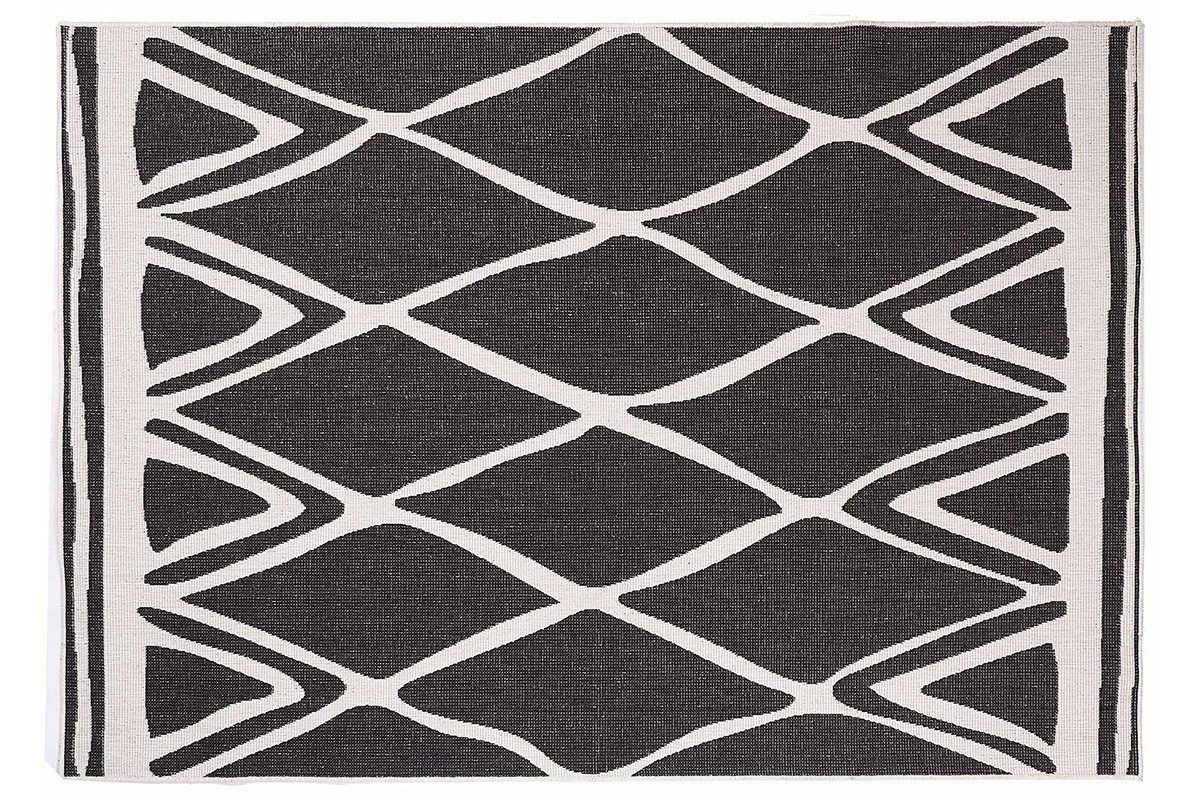 Tapis rversible intrieur extrieur blanc et noir 160 x 230 cm ROCCA