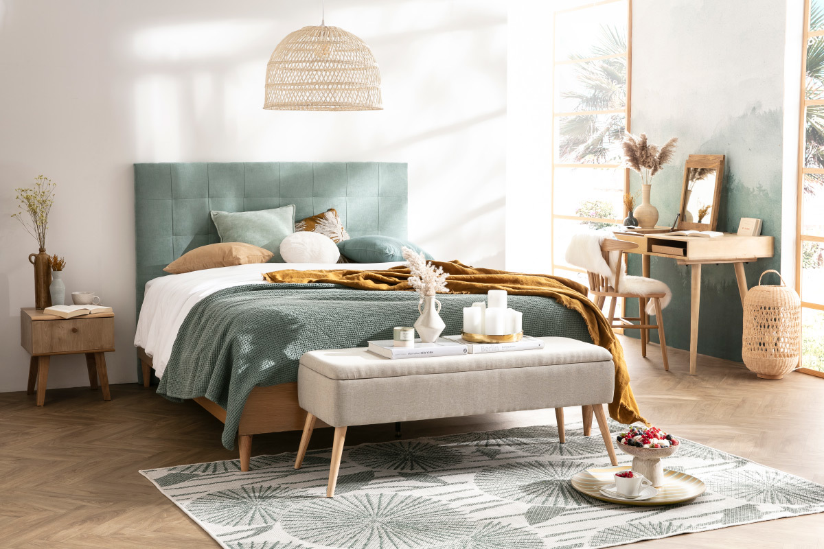 Tapis r�versible int�rieur ext�rieur motif floral vert 160 x 230 cm KONKA