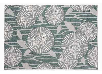 Tapis r&eacute;versible int&eacute;rieur ext&eacute;rieur motif floral vert 160 x 230 cm KONKA