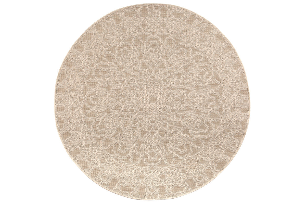 Tapis rond d'ext�rieur naturel 160 cm MOZAIC