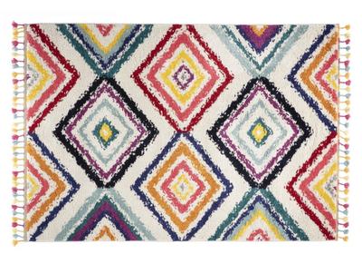 Tapis style berb&egrave;re avec pompons multicolore 160 x 230 cm JEMAA