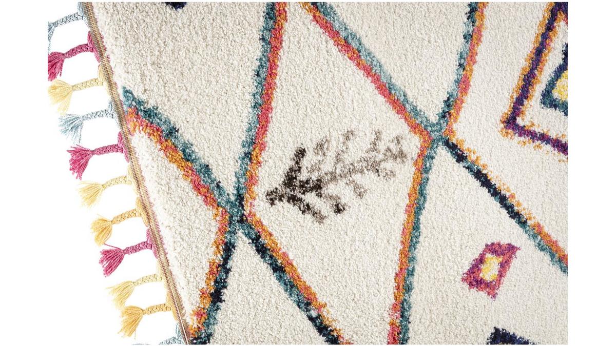 Tapis style berbre avec pompons multicolore 200 x 290 cm MEDINA