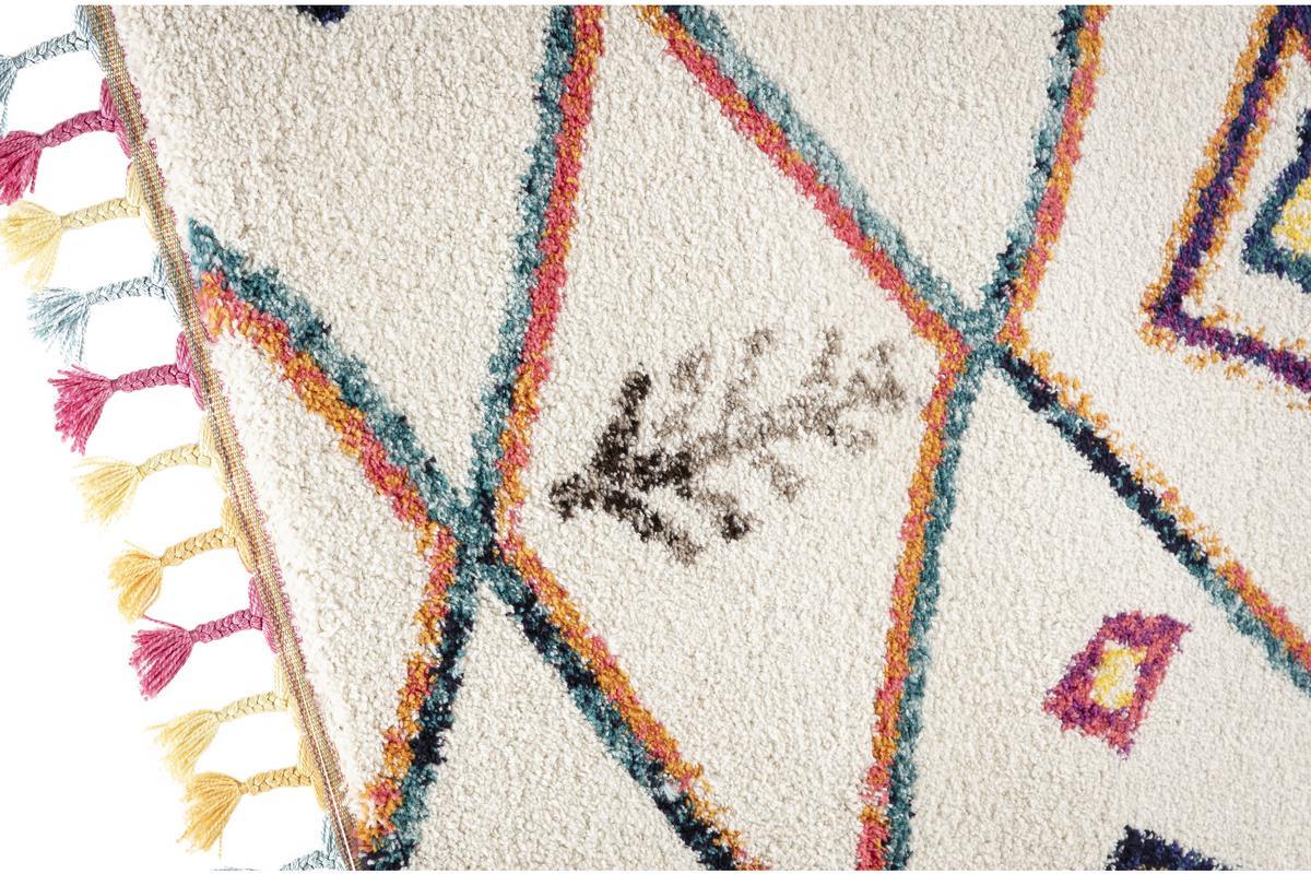 Tapis style berb�re avec pompons multicolore 200 x 290 cm MEDINA