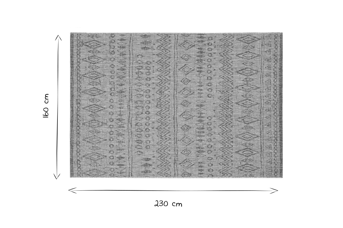 Tapis style berbre gris et rouge 160 x 230 cm MEA