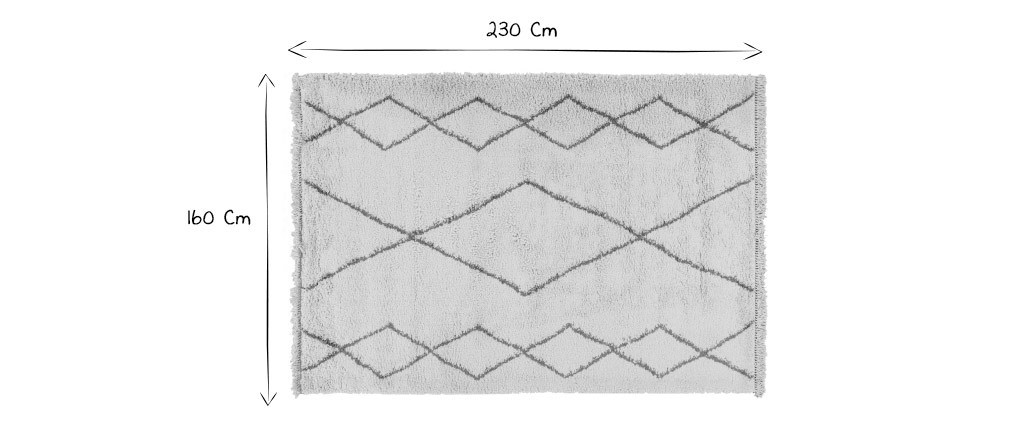 Tapis style berb�re motif noir 160 x 230 cm TRIBU