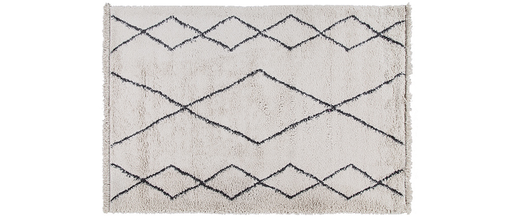 Tapis style berb�re motif noir 160 x 230 cm TRIBU