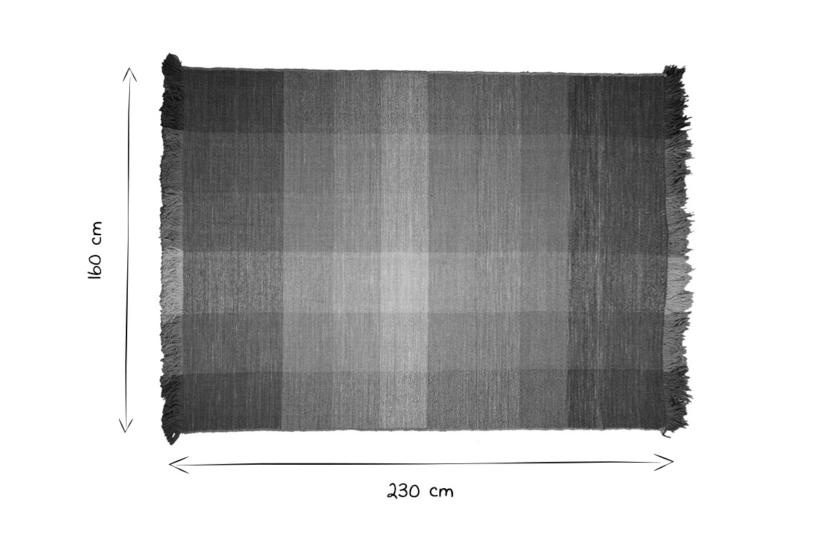 Tapis tiss  la main bleu et orange 160 x 230 cm MARLEY