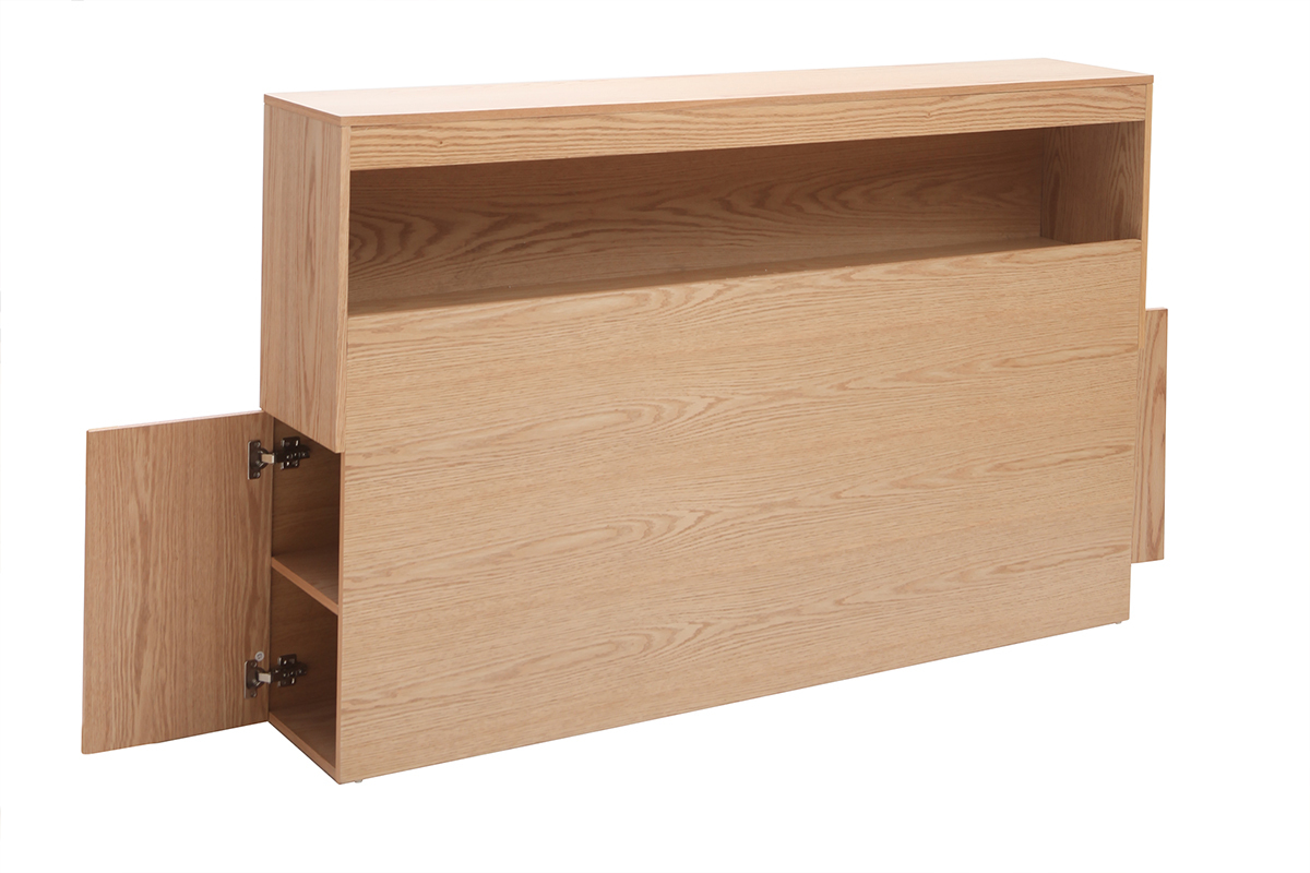 Tte de lit avec rangements bois clair 160 cm HYPNOS
