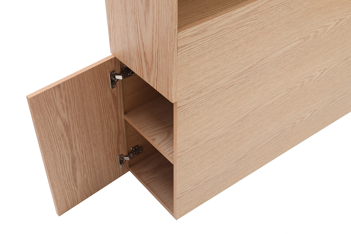 Tte de lit avec rangements bois clair 160 cm HYPNOS