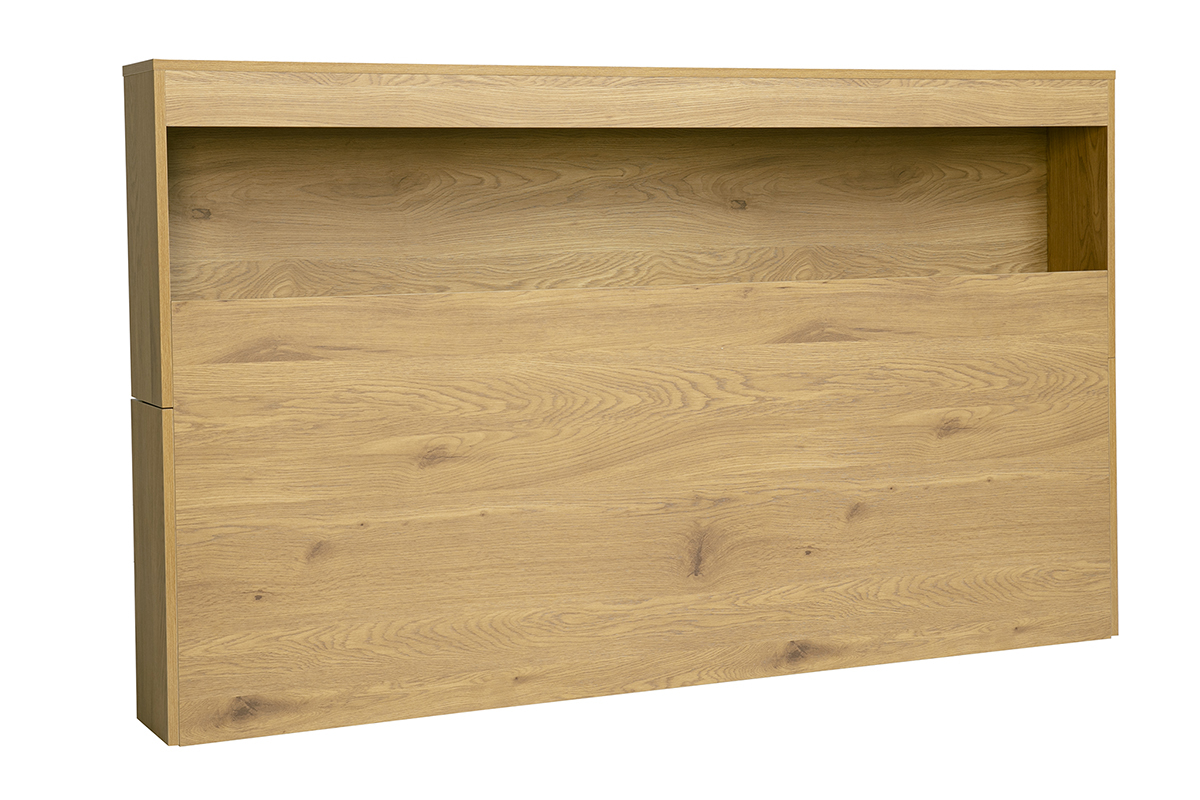 T�te de lit avec rangements finition bois ch�ne L170 cm SELENE
