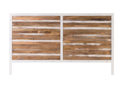 T&ecirc;te de lit bois et m&eacute;tal blanc 170 x 100 ROCHELLE