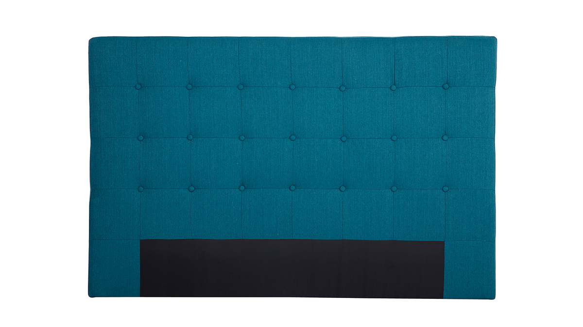 Tte de lit capitonne en tissu bleu canard L170 cm LUTECE