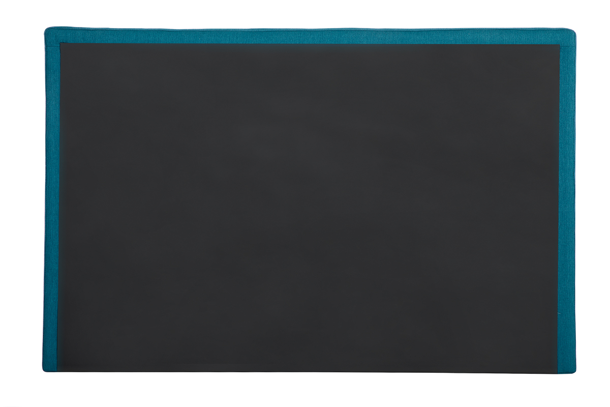 Tte de lit capitonne en tissu bleu canard L170 cm LUTECE