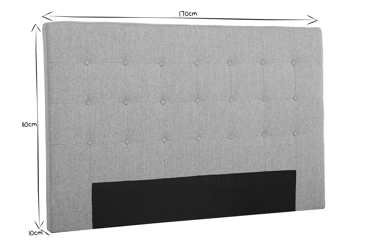 Tte de lit capitonne en tissu bleu canard L170 cm LUTECE