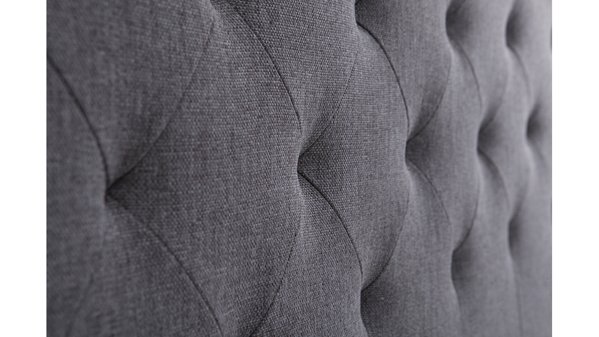 Tête de lit capitonnée en tissu gris foncé L160 cm ENGUERRAND
